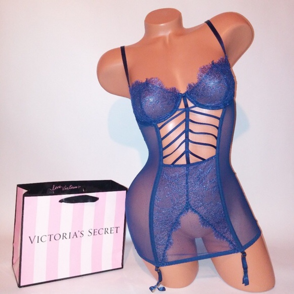 Victoria’s Secret blue corset bustier Lingerie NWT